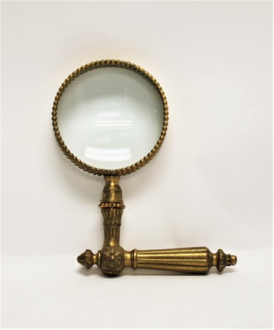 Antique Victorian Brass Handled Magnifying Glass (1 of 5)