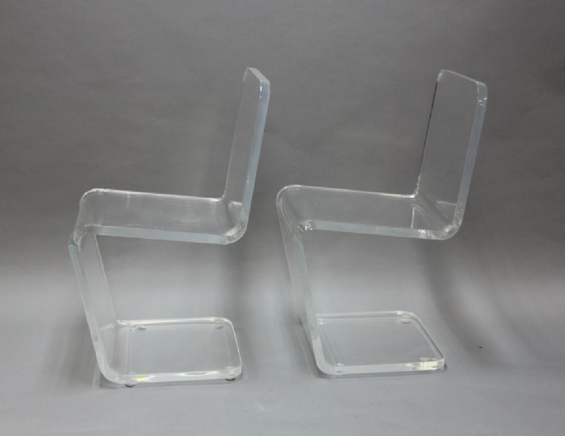 Pair MCM Adrian Pearsall "Z" Form Lucite Chairs (1 of 5)