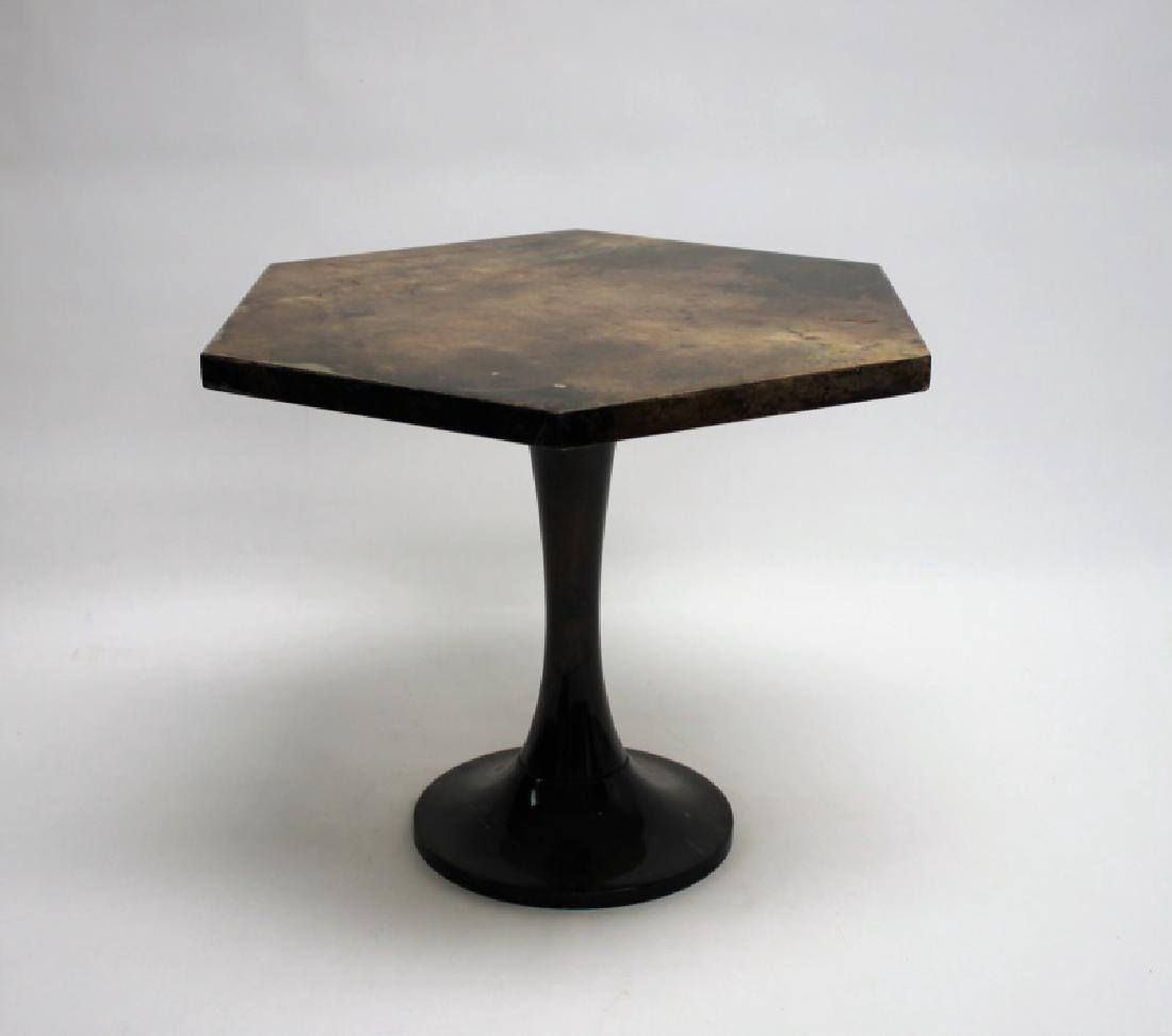 MCM Aldo Tura Lacquered Goatskin Tulip Side Table (1 of 8)