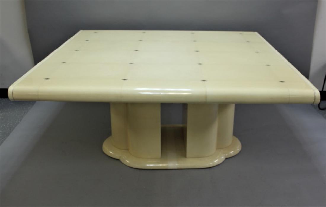 80 S Karl Springer Goatskin Pedestal Dining Table Jul 09 2017