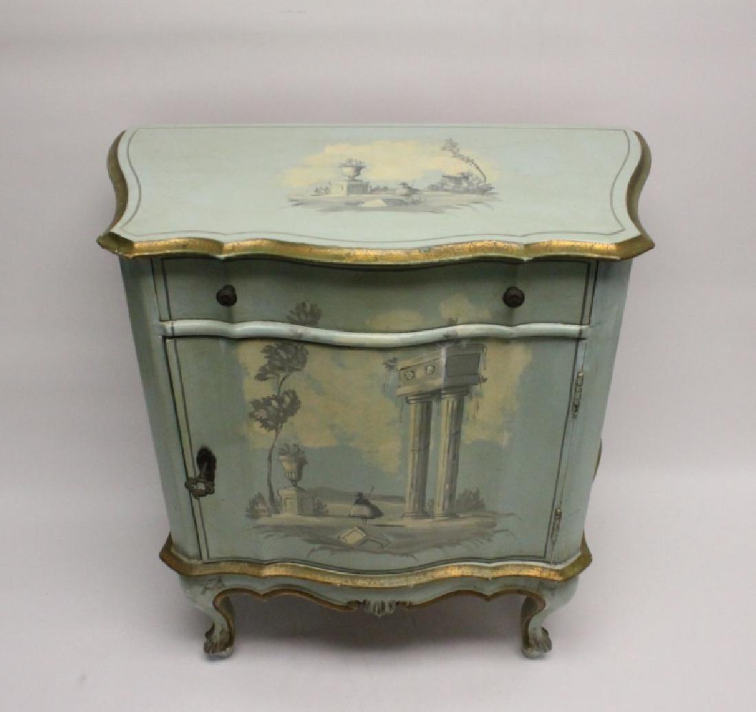 Hollywood Regency Venetian Painted Side Cabinet (1 of 8)