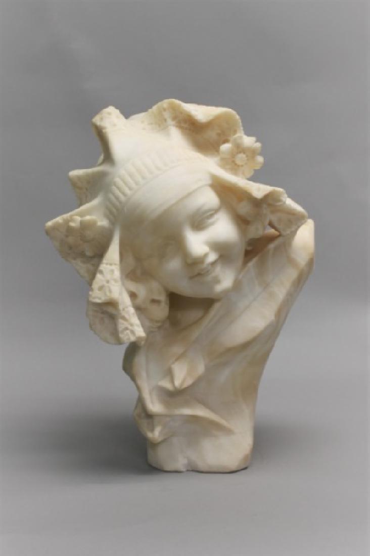 19th Century Alabaster Bust of a Young Girl (1 of 8)