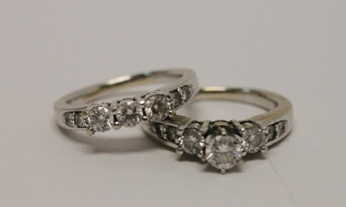 14k Gold & Diamond Wedding Band & Engagement Ring (1 of 8)