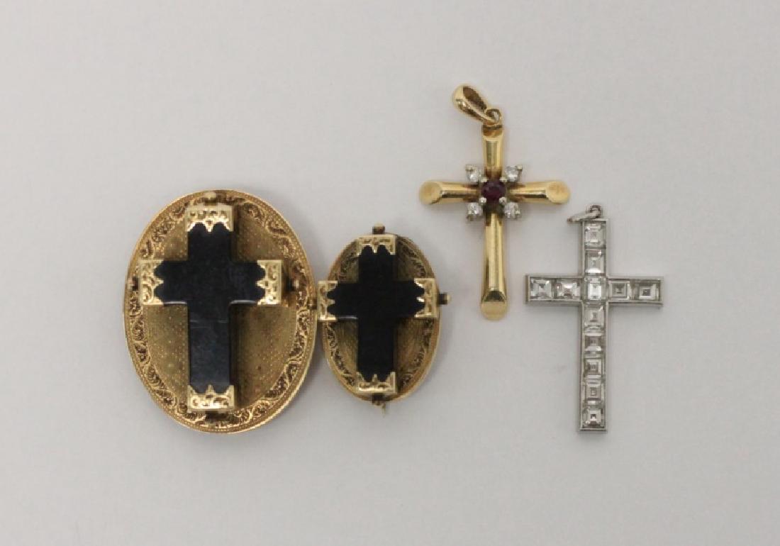 (4) Jewelry Crosses-14K Gold & Platinum w Diamonds (1 of 9)