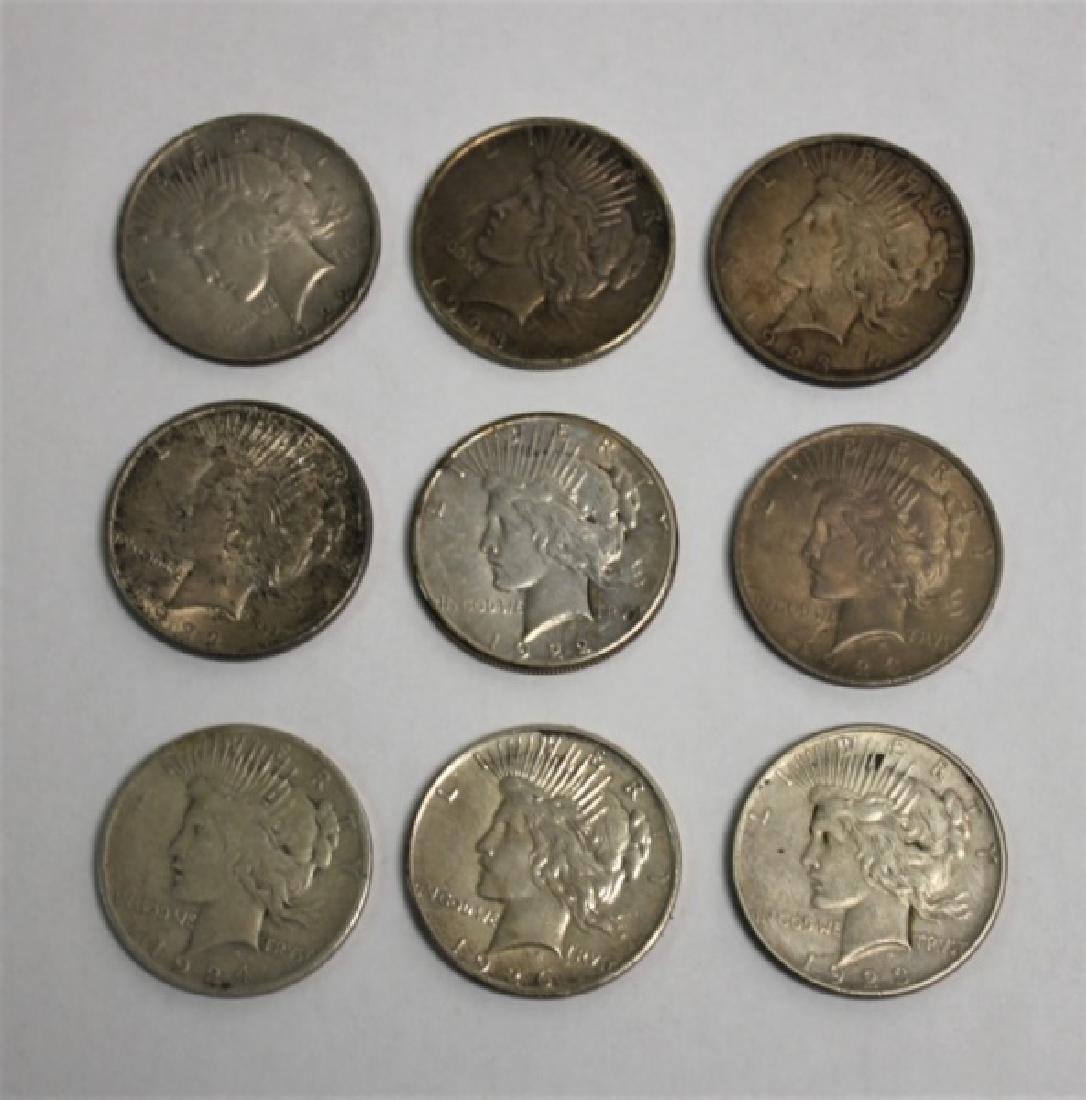 (9) 1922-1926 "Peace" Silver Dollars 6.96 Troy Oz. (1 of 7)