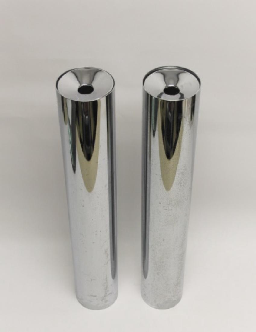 Pair Knoll Chrome Steel Floor Standing Ashtrays (1 of 10)
