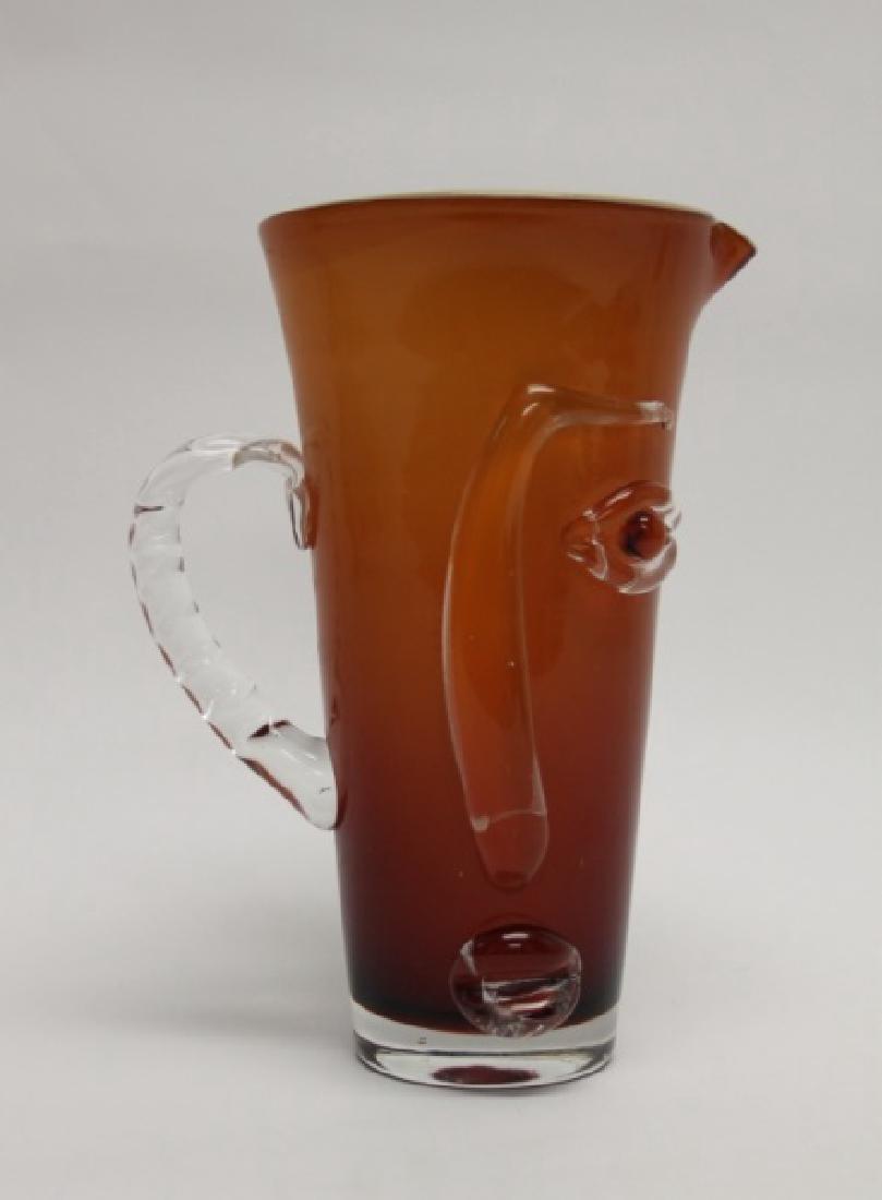 Vintage Figural "Face" Art Glass Martini Pitcher (1 of 7)
