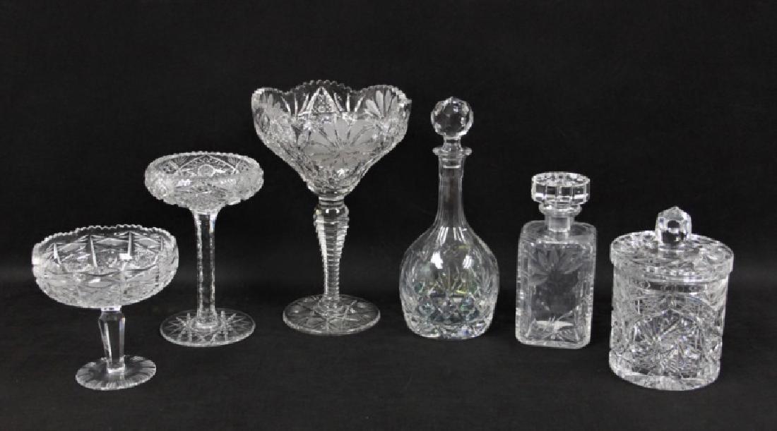 (6) Pcs Cut Crystal Decanters Compotes Biscuit Jar (1 of 8)