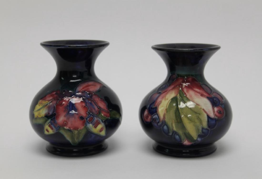 Pair Moorcraft Pottery Anemone Cabinet Vases (1 of 10)