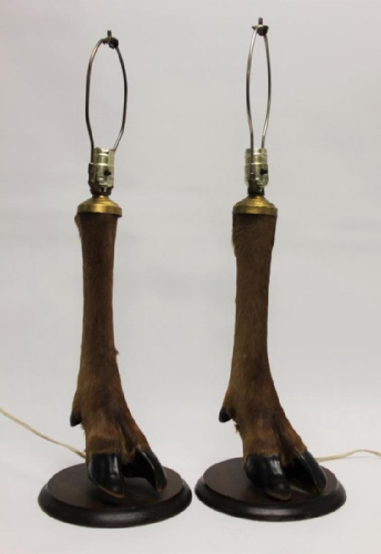 Pair of Vintage American Elk Hoof Taxidermy Lamps (1 of 10)