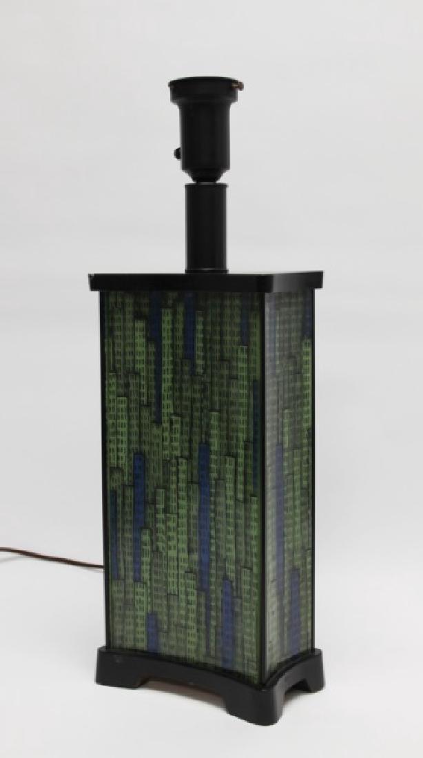 Maurice Heaton Textured Glass Cityscape Table Lamp (1 of 10)