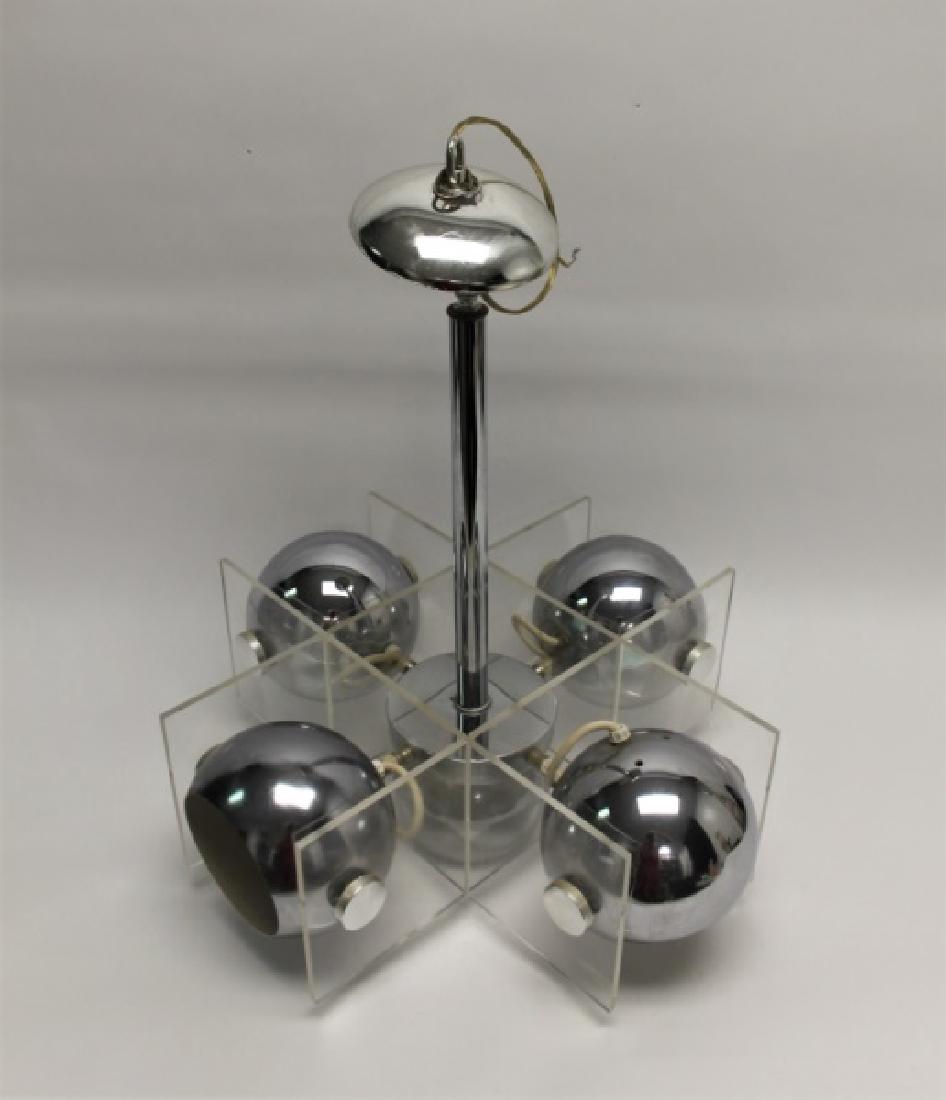 MCM Reggiani Chrome & Lucite Eye Ball Chandelier (1 of 10)