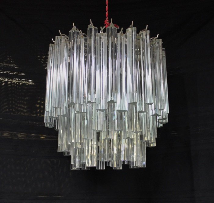 MCM  Camer Murano Glass 3-tier Prism Chandelier (1 of 7)