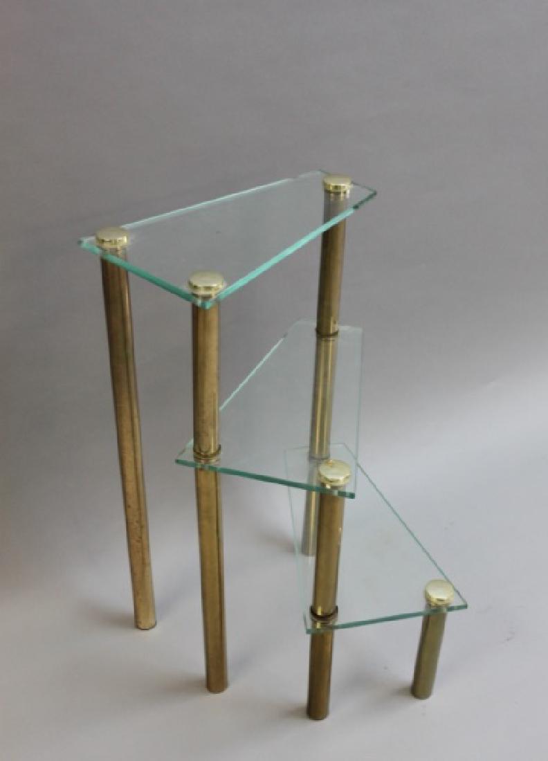 Fontana Arte Style Glass & Brass Library Ladder (1 of 5)