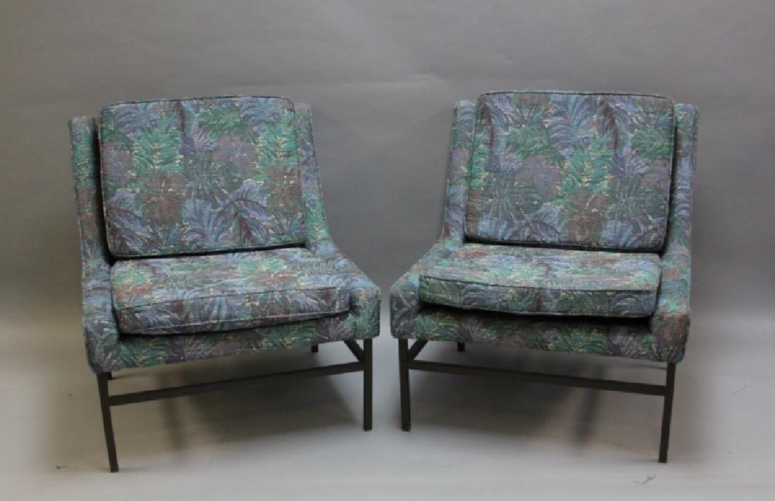 Pair MCM Milo Baughman Thin Frame Lounge Chairs (1 of 9)