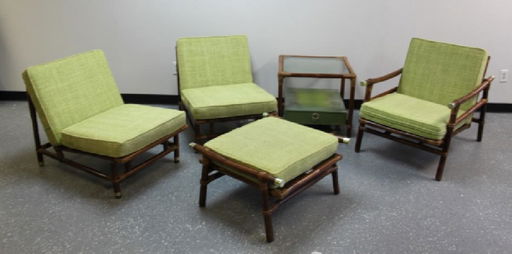 5 Pc Ficks Reed Bamboo Rattan Lounge Living Set 5 Pc Ficks Reed Bamboo Rattan Lounge Living Set