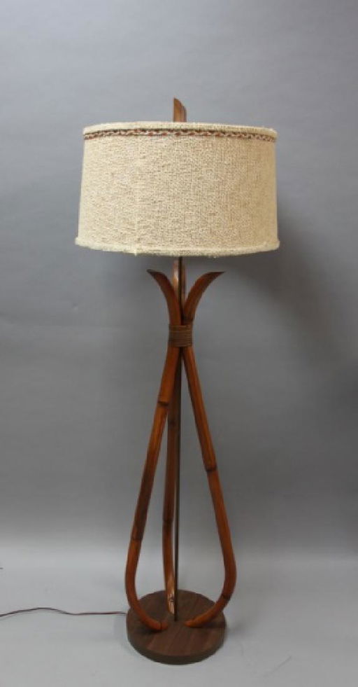 Mcm 1960 S Ficks Reed Bamboo Rattan Floor Lamp