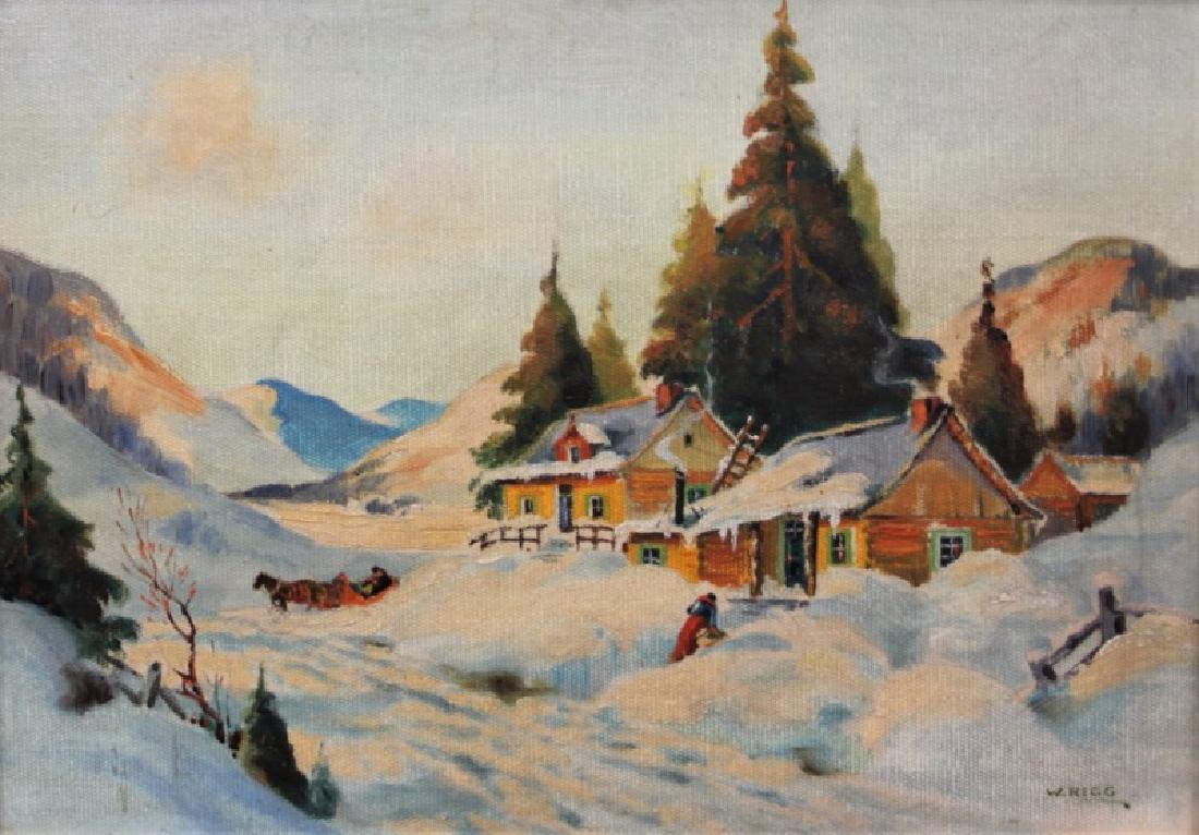 W Rigg (Canadian 1877-1942) Oil/Board Winter Scene (1 of 6)