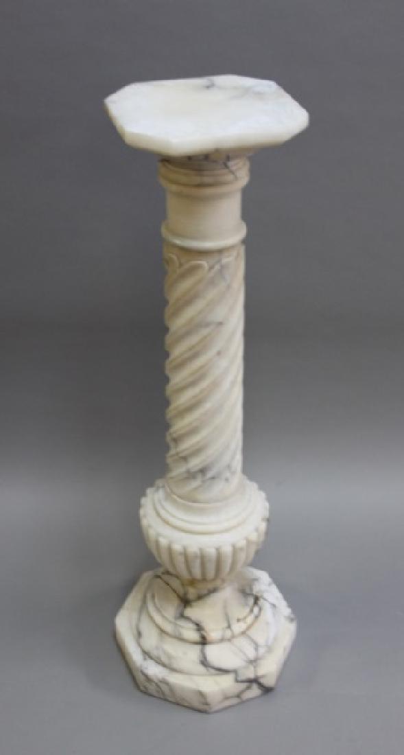 Antique White Marble Pedestal (1 of 7)