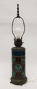 Antique Longwy Enamel Faience & Bronze Lamp Base
