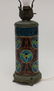 Antique Longwy Enamel Faience & Bronze Lamp Base - 2