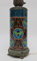 Antique Longwy Enamel Faience & Bronze Lamp Base - 4