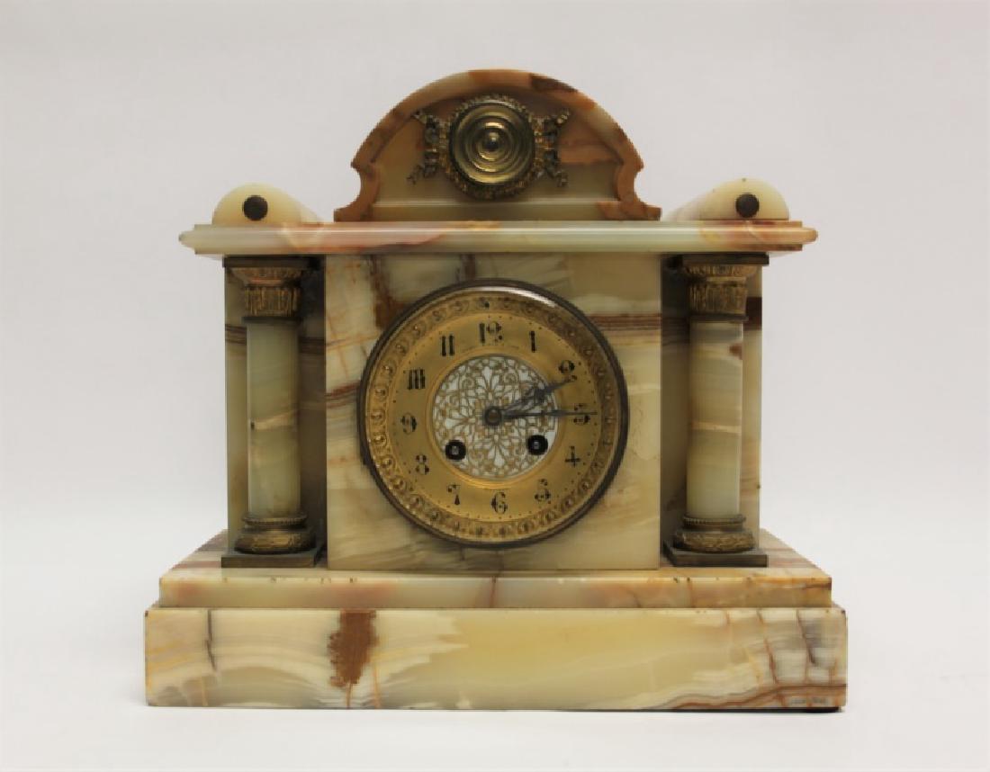 Japy Freres / Henry Birks Antique Onyx Mantel Clock