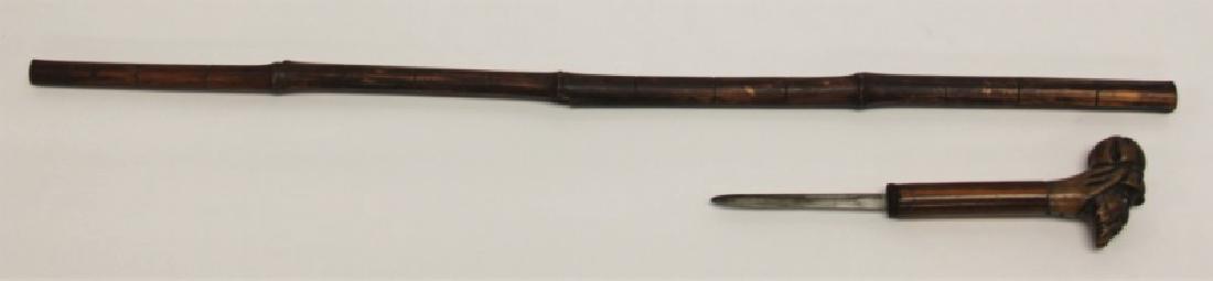 Antique Carved Head Handled Concealed Dagger Cane (1 of 8)
