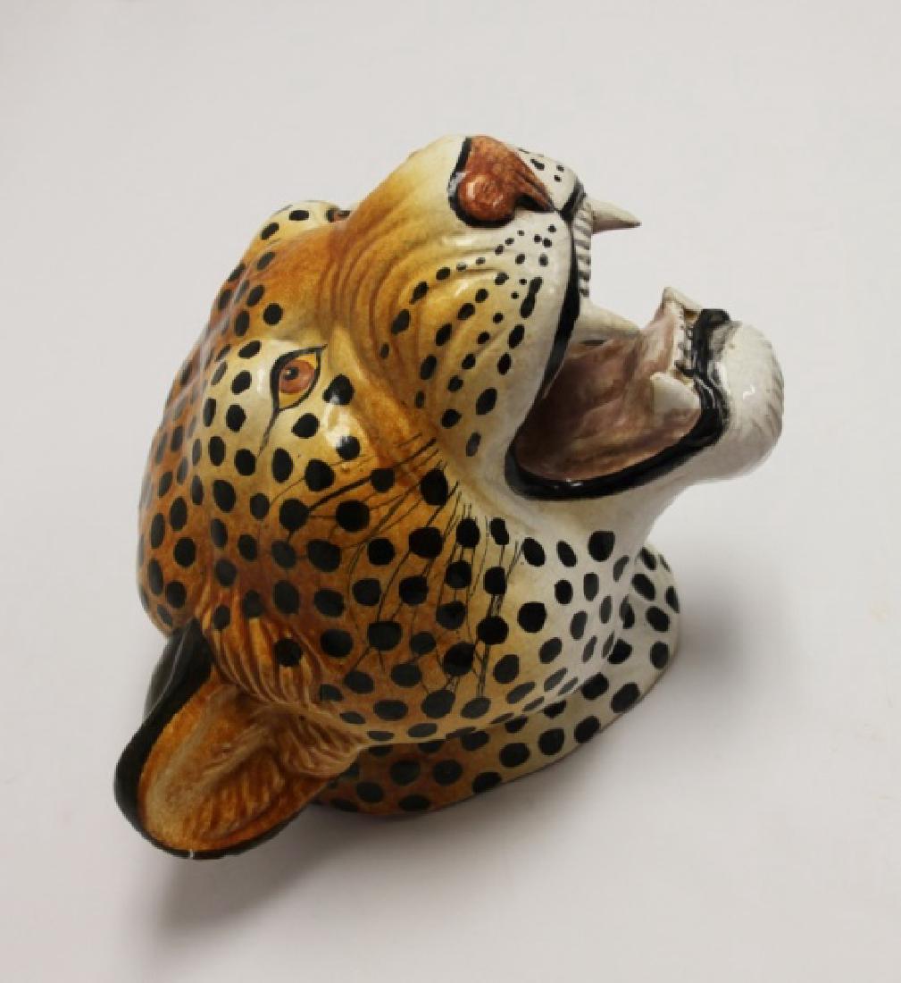 MCM Italian Terracotta Wall Mounted Cheetah Head (1 of 10)