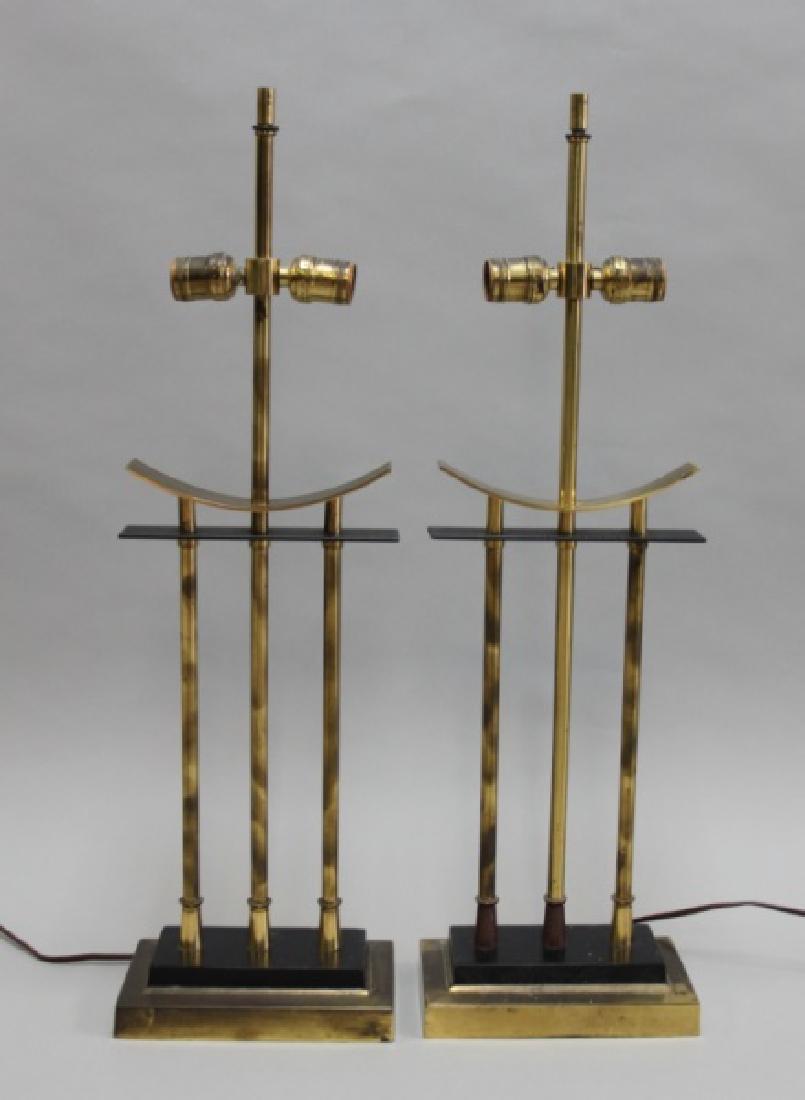 Pair James Mont Brass Architectural Table Lamps (1 of 8)