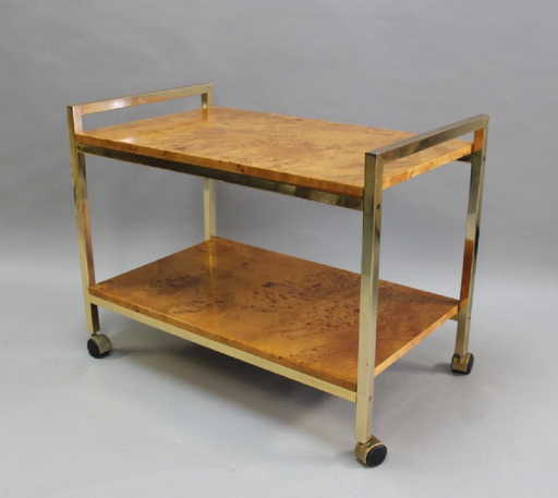 Milo Baughman Bar Cart Shapeyourminds Mcm Milo Baughman Burl Wood Br Bar Cart