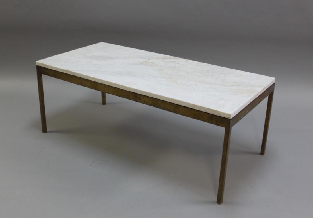 Florence Knoll Solid Brass & Marble Coffee Table (1 of 7)