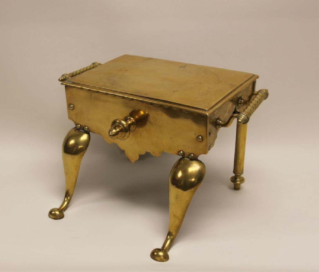 Antique Victorian Brass Coachman's Footstool (1 of 8)