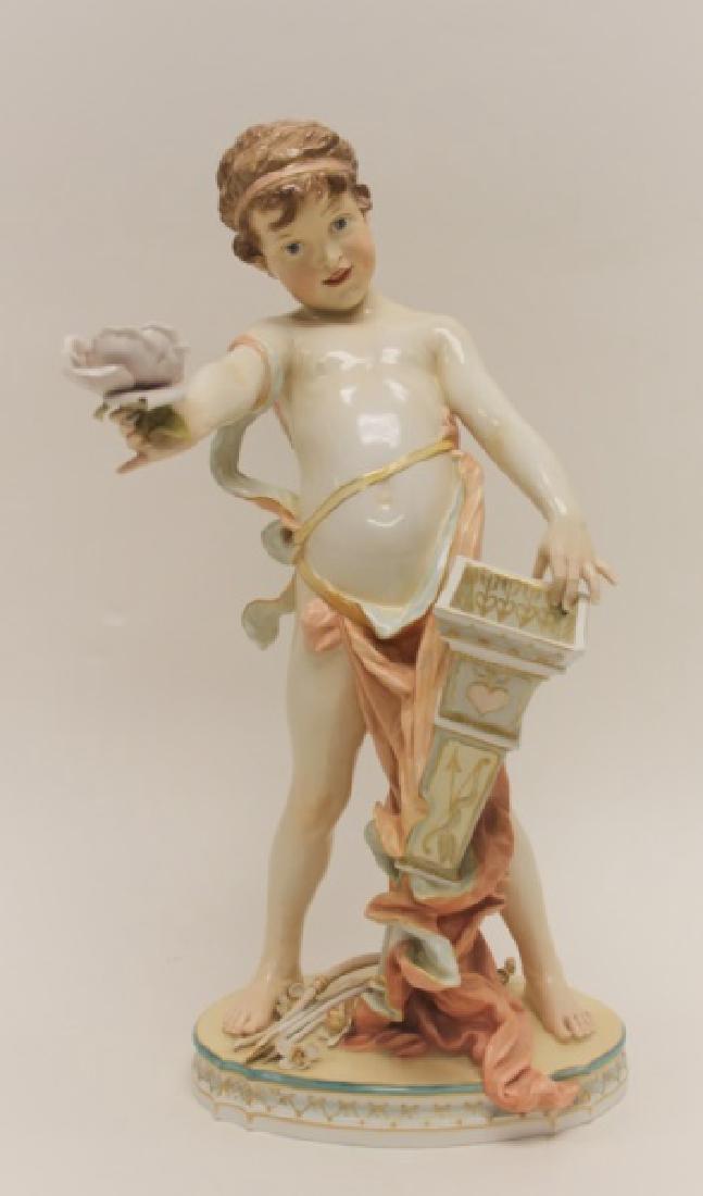 19C KPM Porcelain Sculpture Cupid with Rose & Vase (1 of 10)