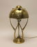 Austrian Art Nouveau Brass & Chunk Glass Lamp