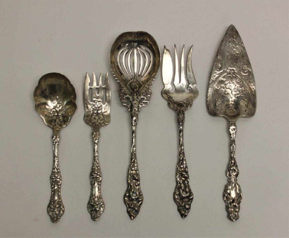 (5) Art Nouveau Lilly Pattern Sterling Utensils (1 of 8)