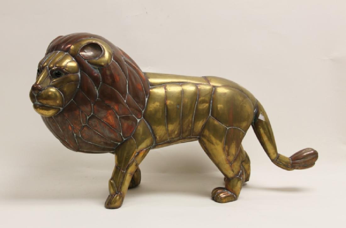 Sergio Bustamante Copper & Brass Lion Sculpture (1 of 8)