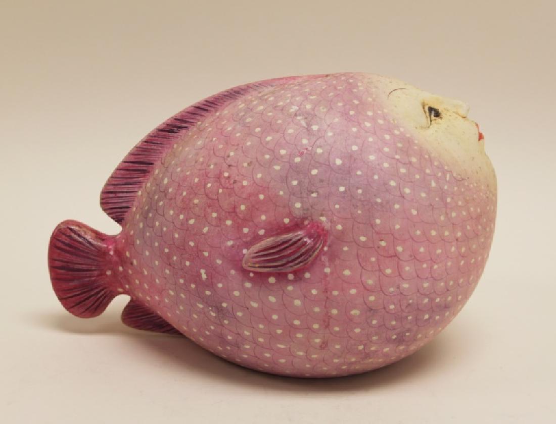 Bustamante attr Mexican Pottery Fish w Human Face (1 of 8)