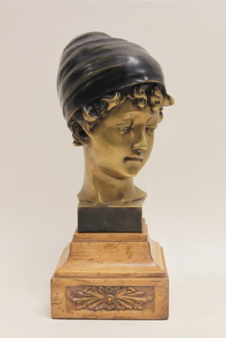 Maitland Smith Art Nouveau Bronze Bust Young Girl (1 of 9)