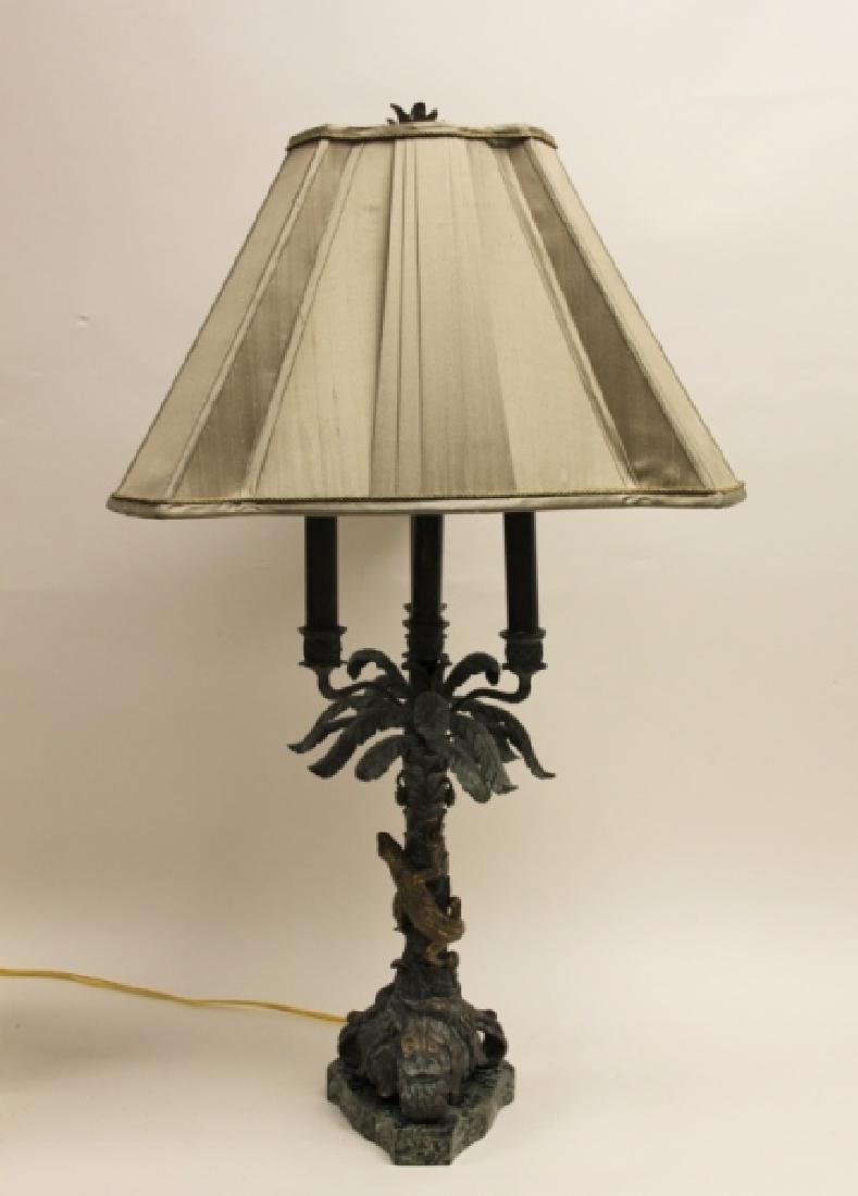 Maitland Smith Bronze Palm Tree & Lizard Lamp (1 of 14)