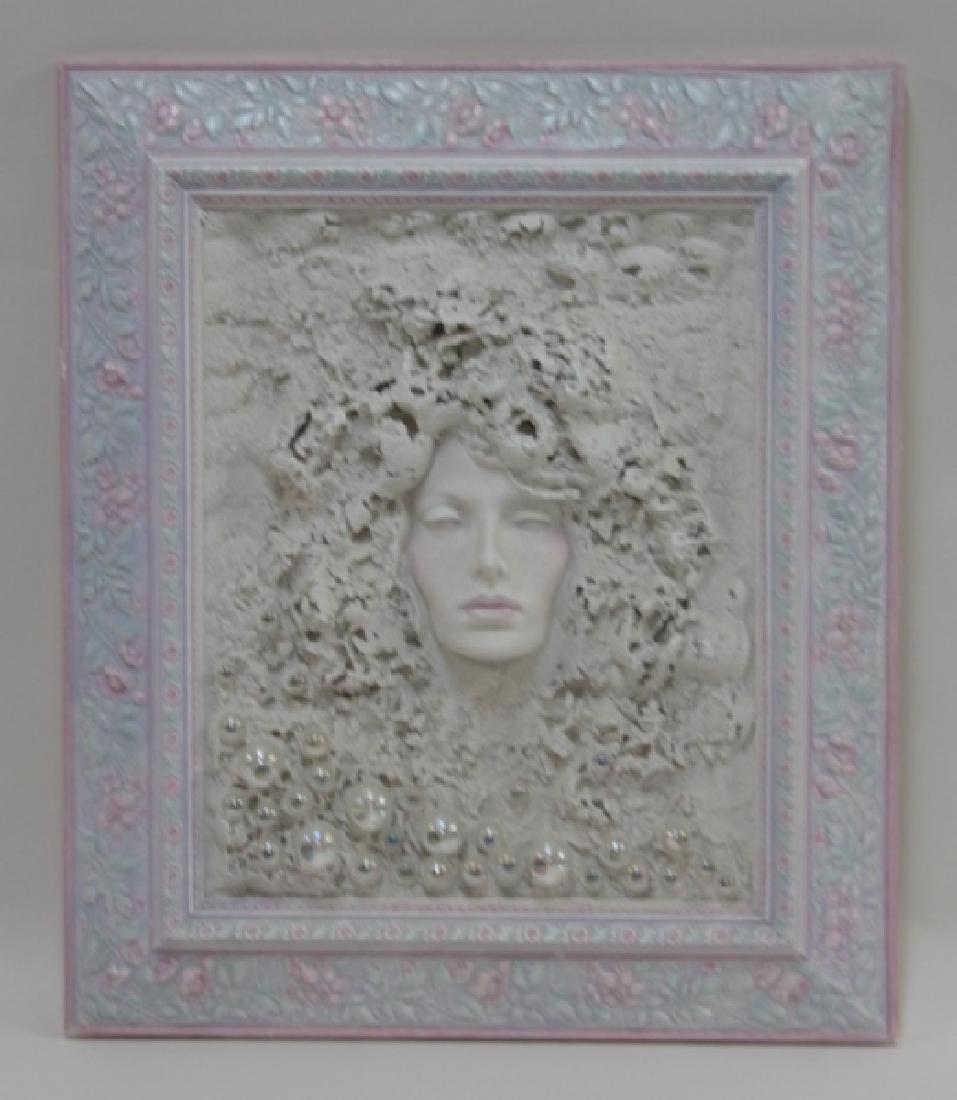 1980's Female Portrait Mixed Media Wall Sculpture (1 of 4)