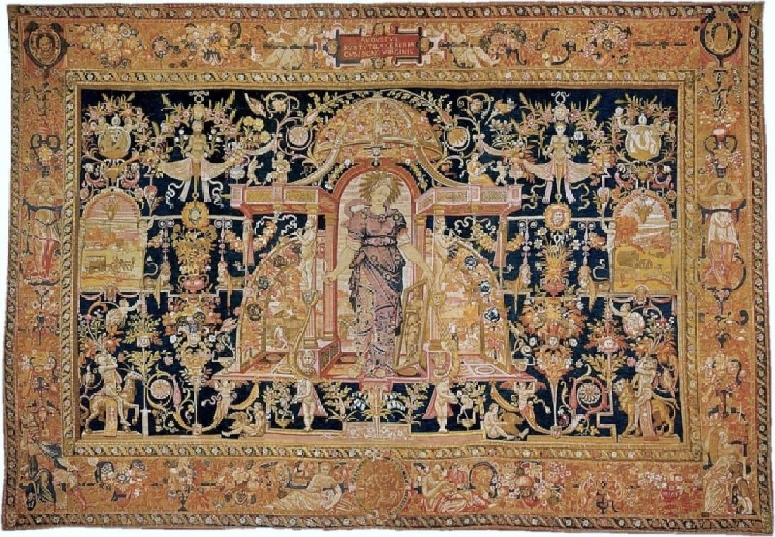 Rambouillet Tapestry Grotesques fond bleu "Ceres" (1 of 8)