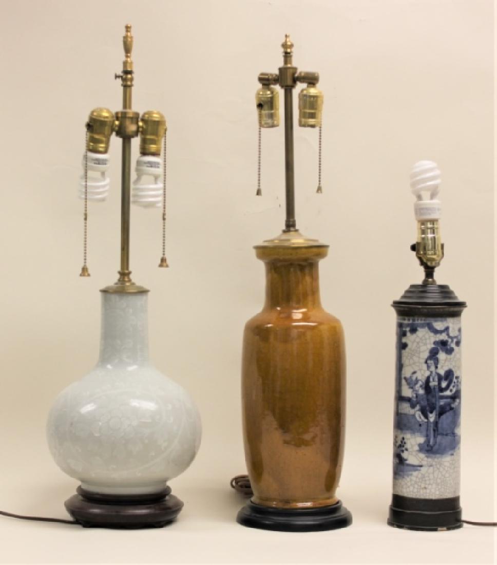 (3) Vintage Chinese Vases Mounted as Table Lamps (1 of 3)