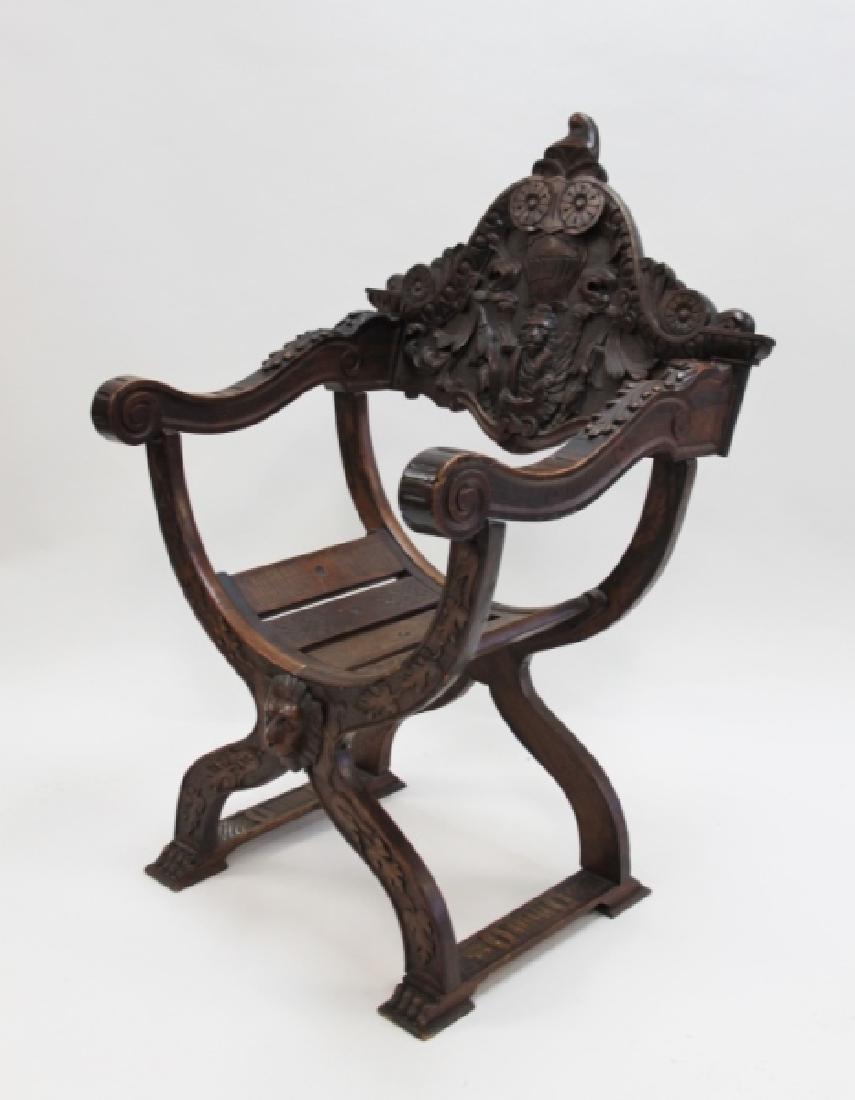 19C Thebes Chair Winged Lion w Family Crest (1 of 14)