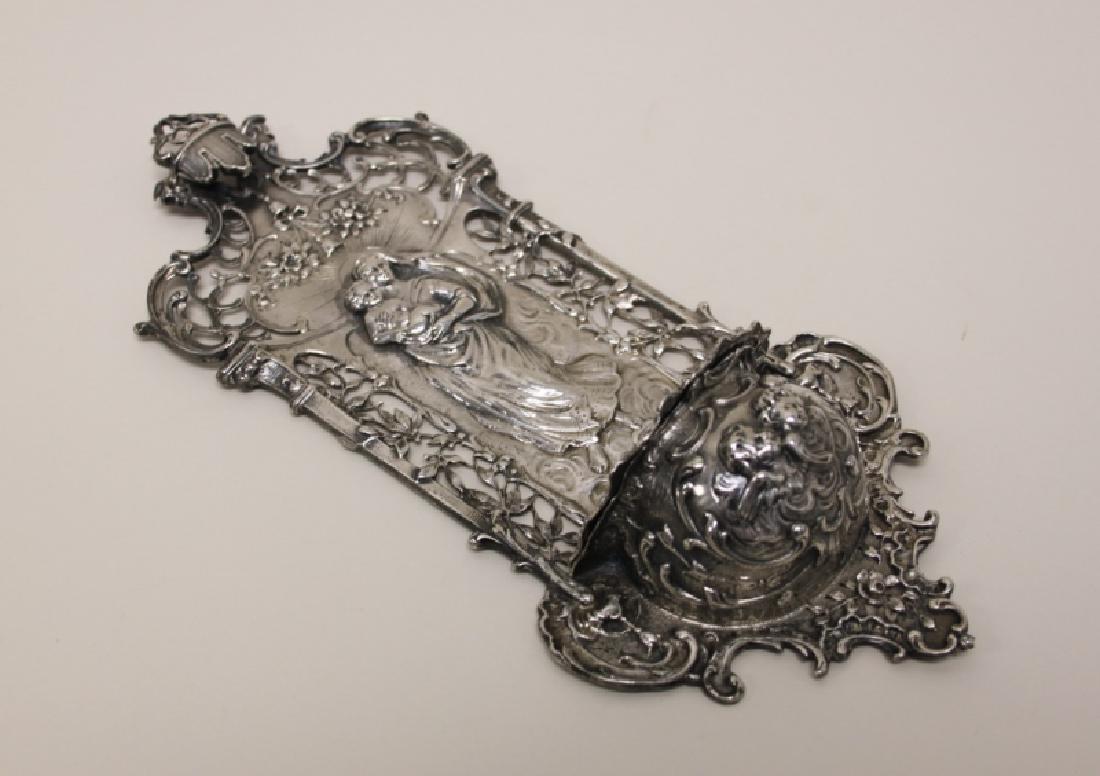 19C Sterling Silver Madonna Child Holy Water Font (1 of 9)