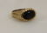 18k Mens Gold Brutalist Ring w Black Star Sapphire - 2