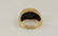 18k Mens Gold Brutalist Ring w Black Star Sapphire - 3
