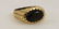 18k Mens Gold Brutalist Ring w Black Star Sapphire - 4