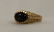 18k Mens Gold Brutalist Ring w Black Star Sapphire - 5