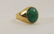 18k Men's Gold Ring w Emerald Green Jade